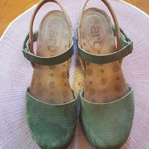 Art brand Moss green Suede Clogs size 39